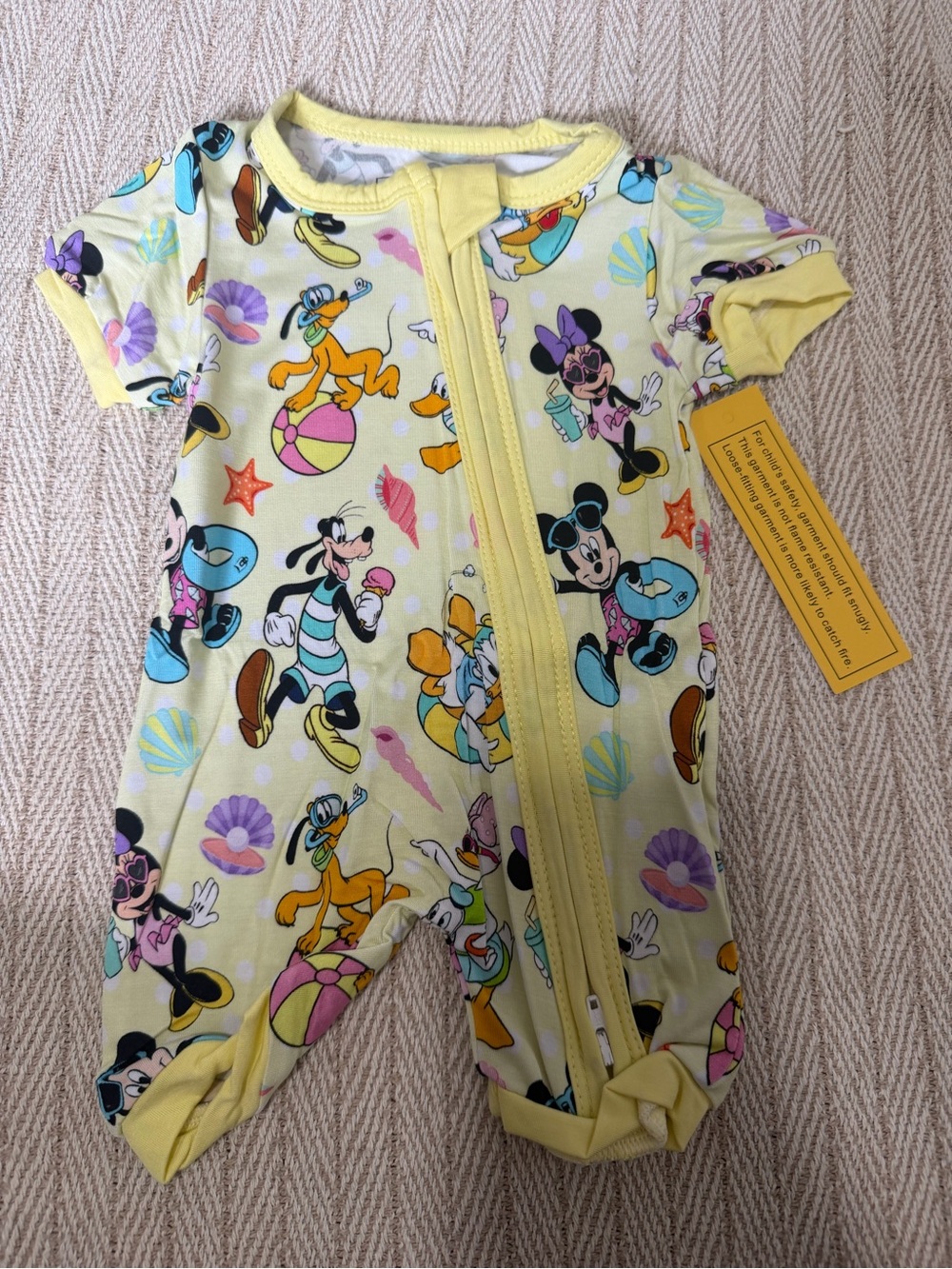 Disney Yellow Mickey & Friends Printed Footie